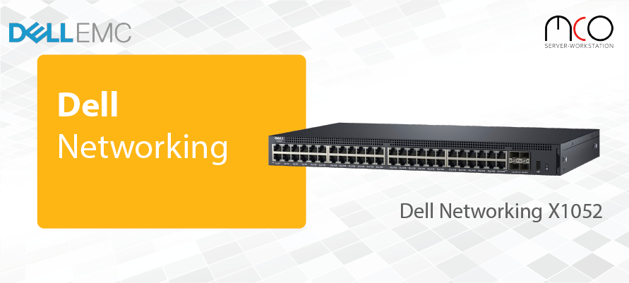 Dell Networking X1052P Smart Web Managed Switch, 48x 1GbE (24x PoE - up to 12x PoE+) 4x 10GbE SFP+